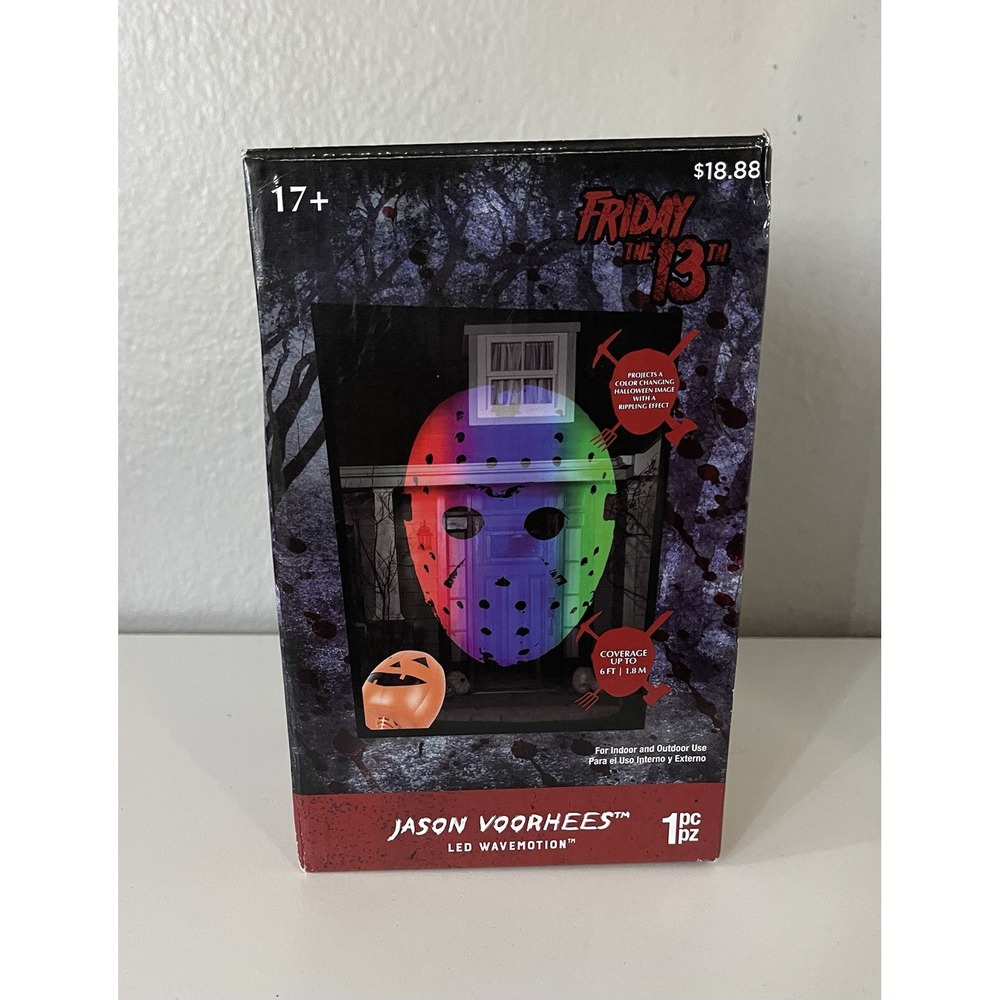 GEMMY Jason Voorhees Mask Friday The 13th LED WAVEMOTION Projector Halloween NEW